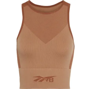 CROPPED TWO-TONE STRETCH-JACQUARD TOP