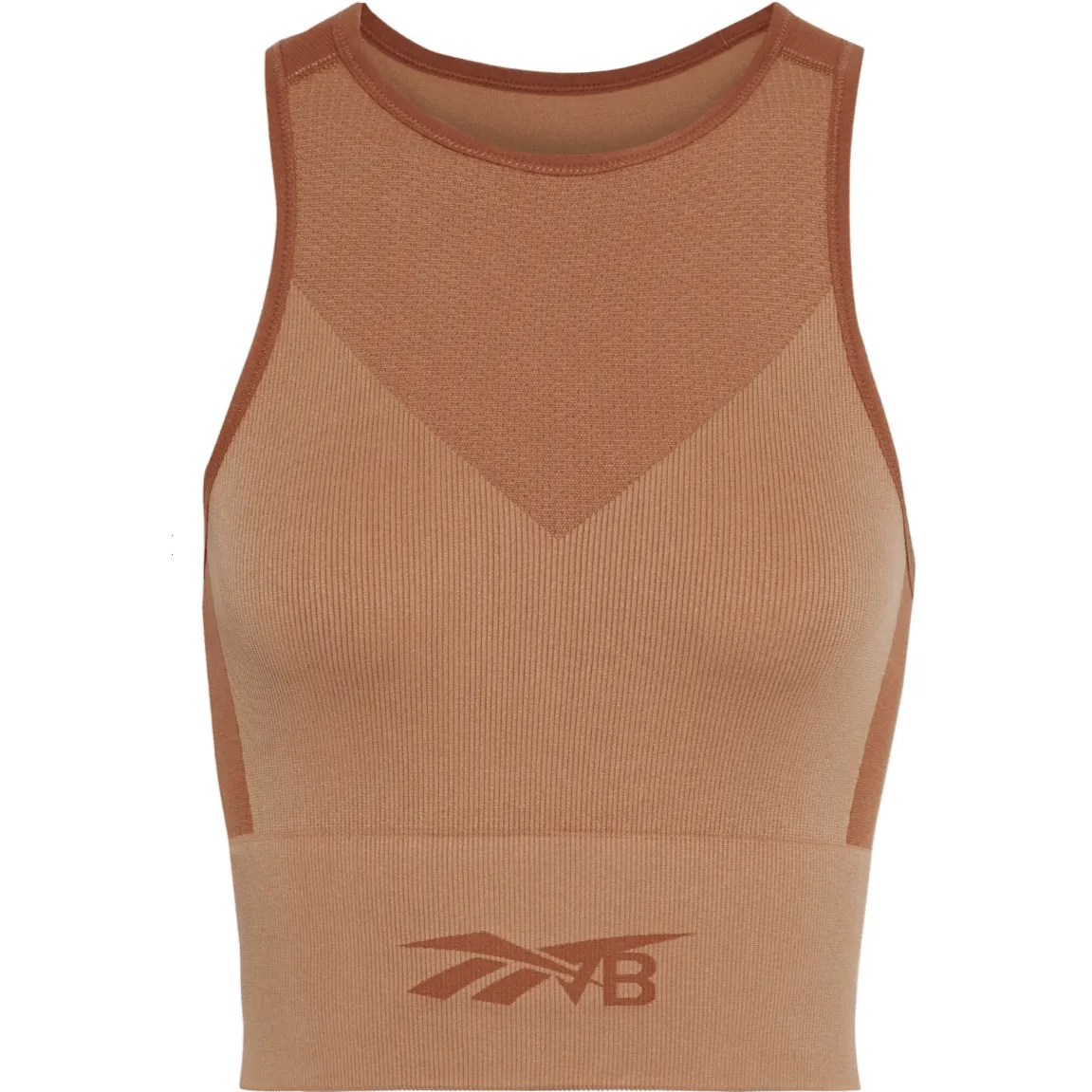 CROPPED TWO-TONE STRETCH-JACQUARD TOP