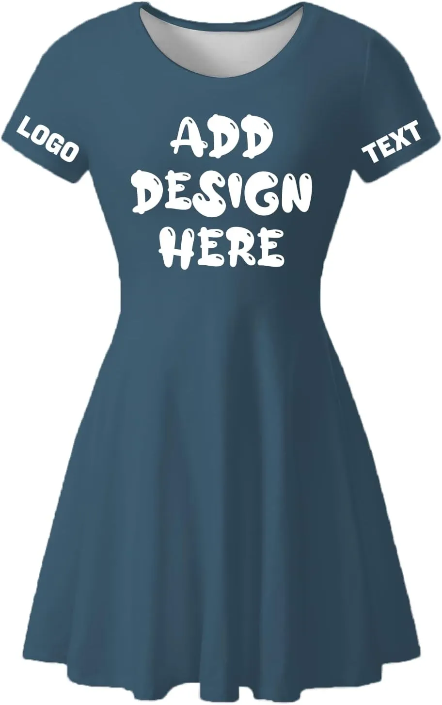 Custom Sundress for Women Design Your Own Image Logo Text Short Sleeve Crewneck Hawaiian Dress Summer Sundress