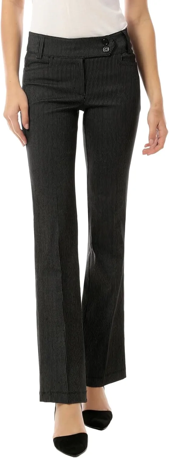 Design by Olivia Women's Ultra Stretch Comfy Millennium Bootcut Dress Pants Work Business Office Trousers