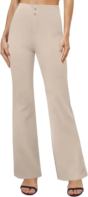Dress Pants Women High Waist Stretchy Business Office Boho Pants Comfy Fashion Palazzo Wied Leg Work Casual Slacks