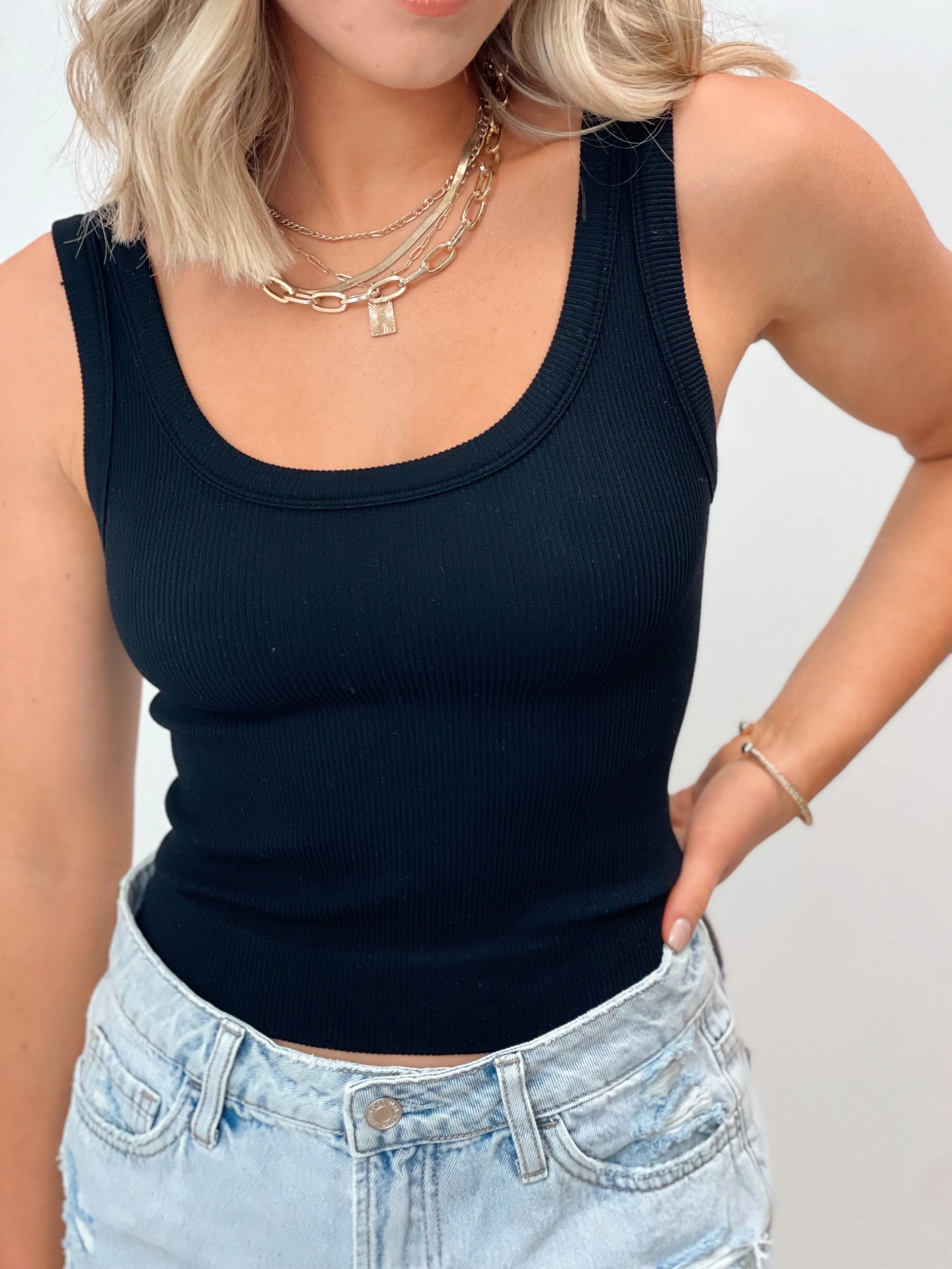 Easy Going Ribbed Stretch Tanks - Several Colors
