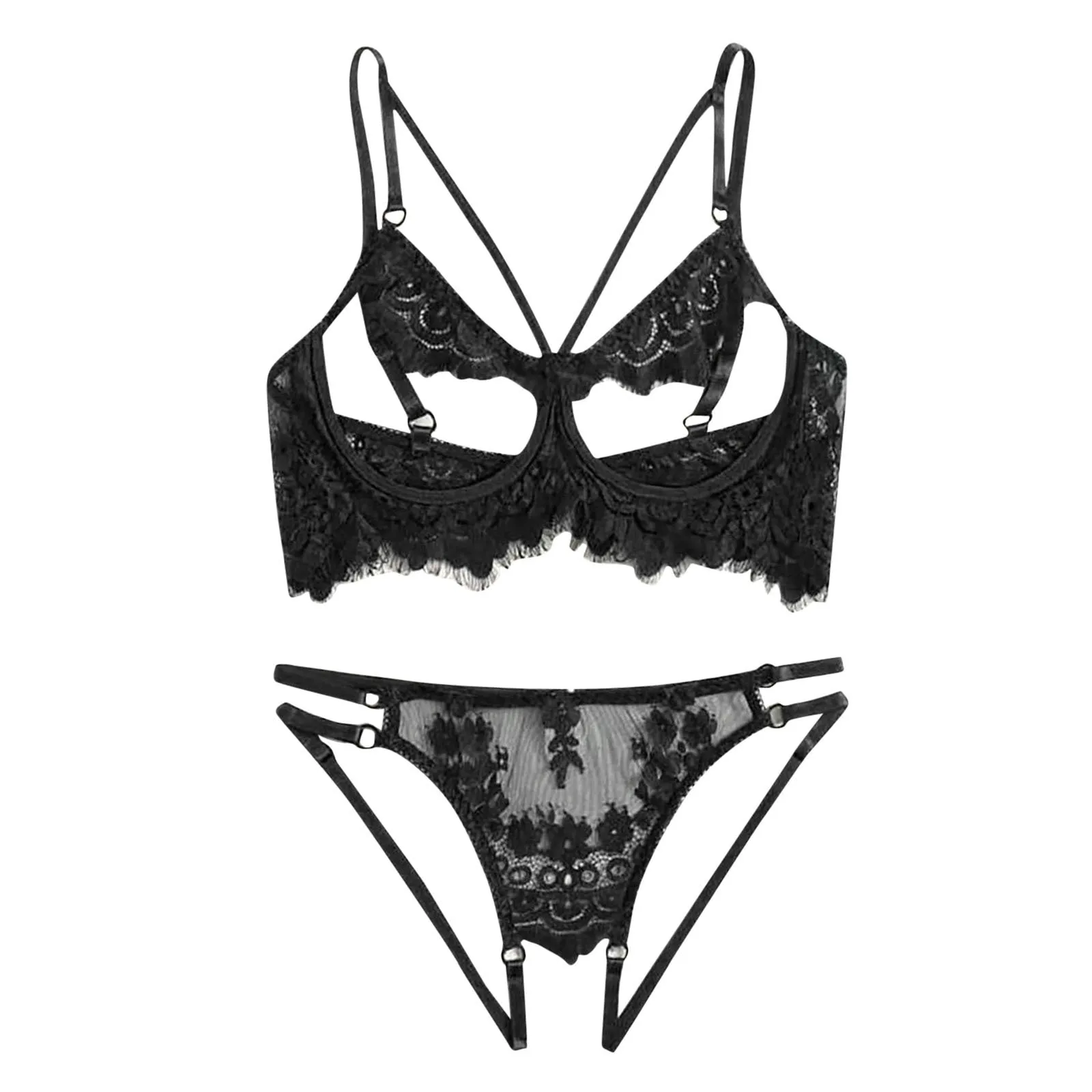European and American Style Sexy Lace Nightdress Two-Piece Set