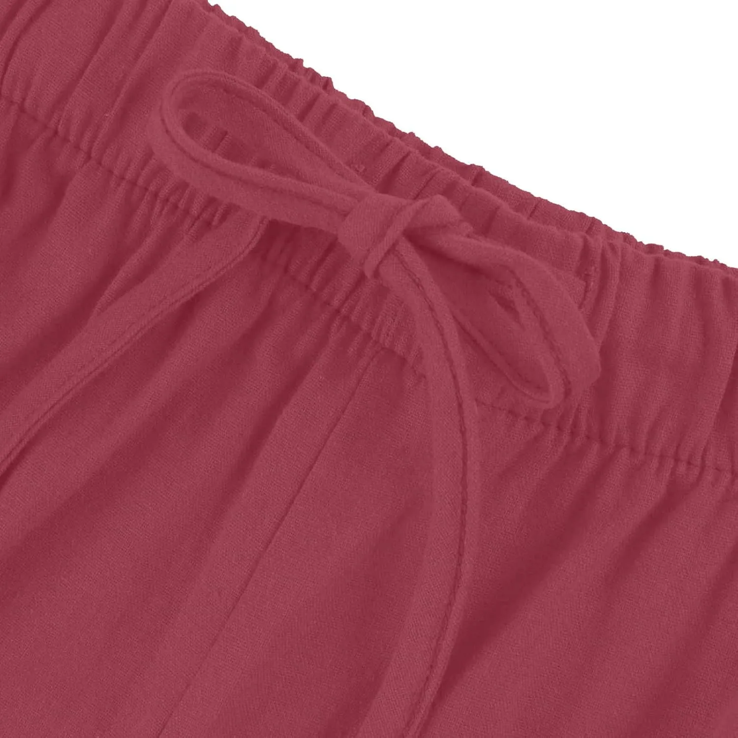 fanmpghleoo Wide Leg Palazzo Pants for Women Casual Drawstring Linen Pants Summer High Waisted Linen Trousers with Pockets