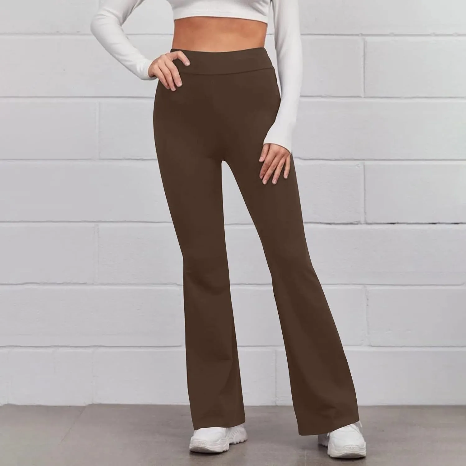 Flare Leggings for Women High Waist Tummy Control Yoga Pants Casual Boot Cut Wide Leg Workout Flared Trousers