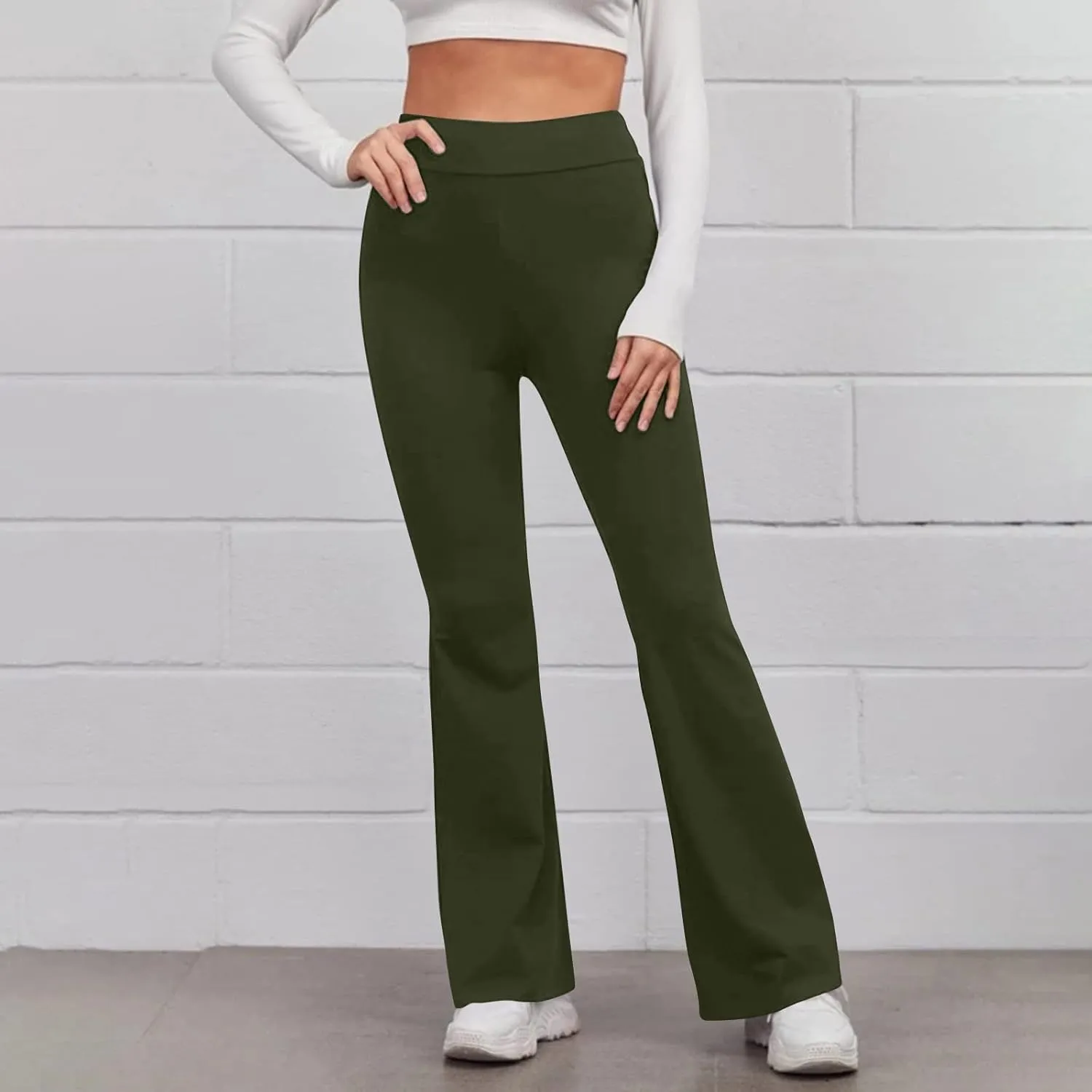 Flare Leggings for Women High Waist Tummy Control Yoga Pants Casual Boot Cut Wide Leg Workout Flared Trousers