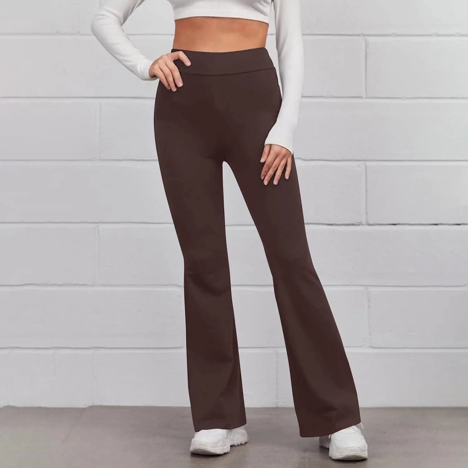 Flare Leggings for Women High Waist Tummy Control Yoga Pants Casual Boot Cut Wide Leg Workout Flared Trousers