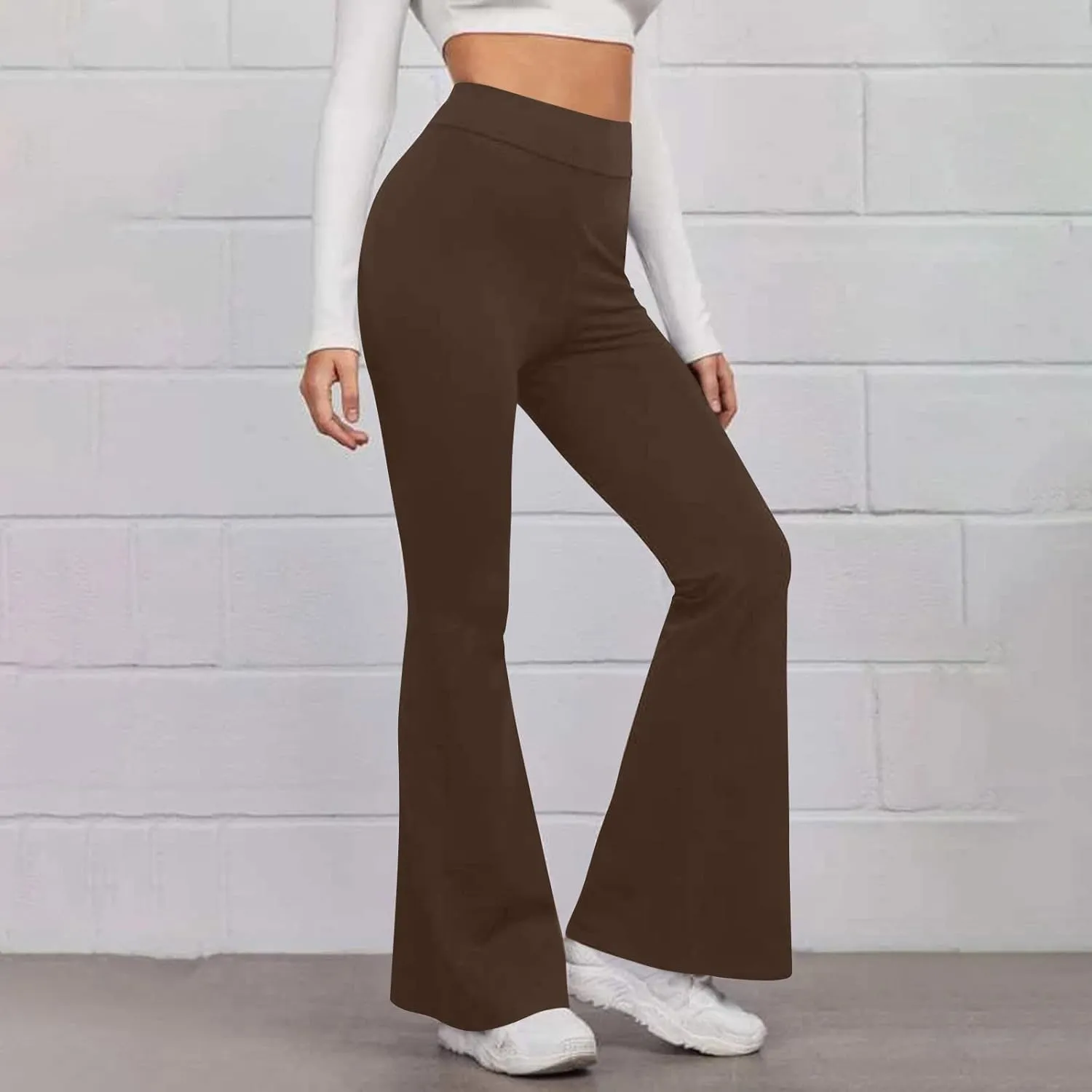 Flare Leggings for Women High Waist Tummy Control Yoga Pants Casual Boot Cut Wide Leg Workout Flared Trousers