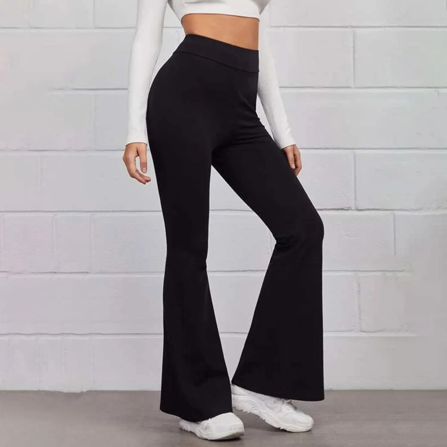 Flare Leggings for Women High Waist Tummy Control Yoga Pants Casual Boot Cut Wide Leg Workout Flared Trousers