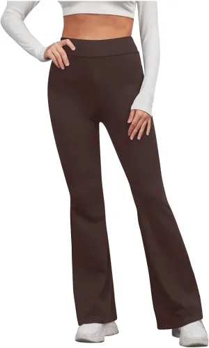 Flare Leggings for Women High Waist Tummy Control Yoga Pants Casual Boot Cut Wide Leg Workout Flared Trousers