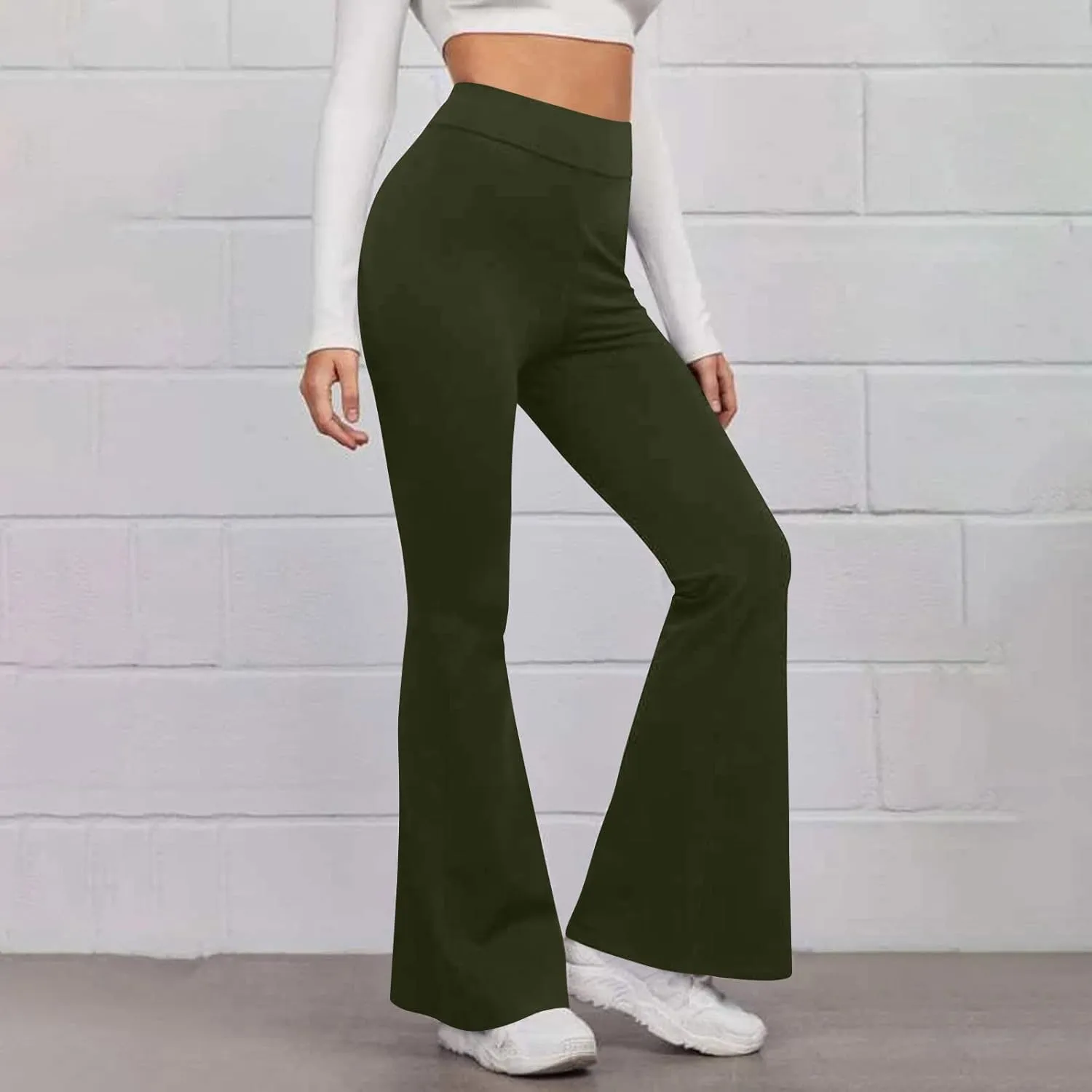 Flare Leggings for Women High Waist Tummy Control Yoga Pants Casual Boot Cut Wide Leg Workout Flared Trousers