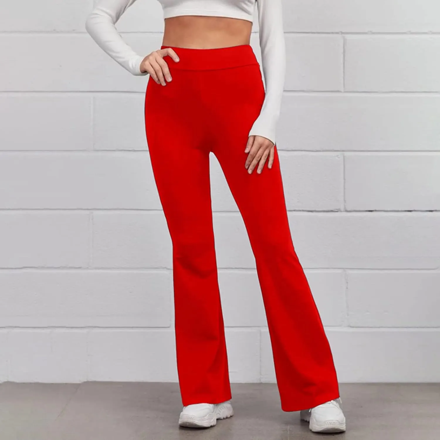 Flare Leggings for Women High Waist Tummy Control Yoga Pants Casual Boot Cut Wide Leg Workout Flared Trousers