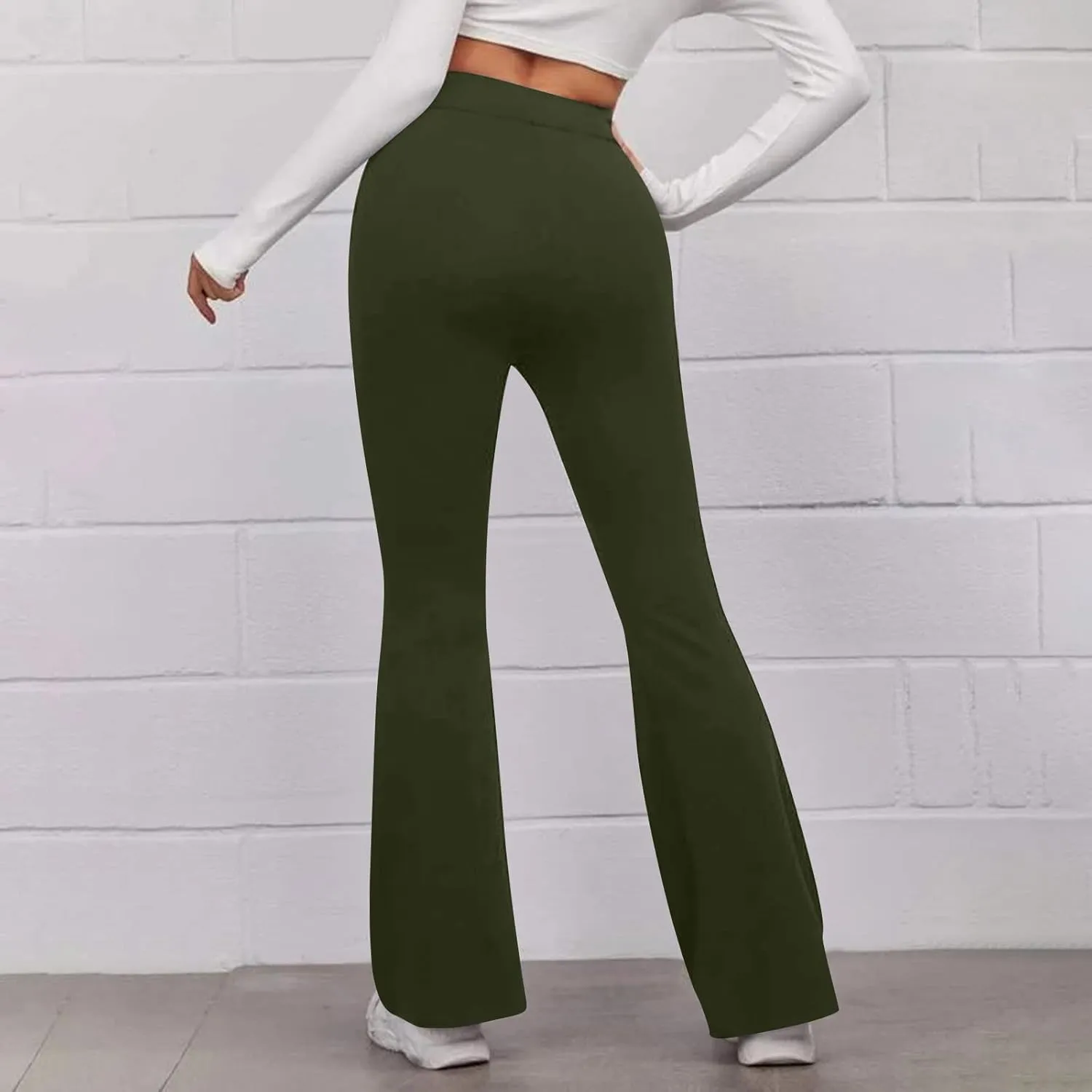 Flare Leggings for Women High Waist Tummy Control Yoga Pants Casual Boot Cut Wide Leg Workout Flared Trousers