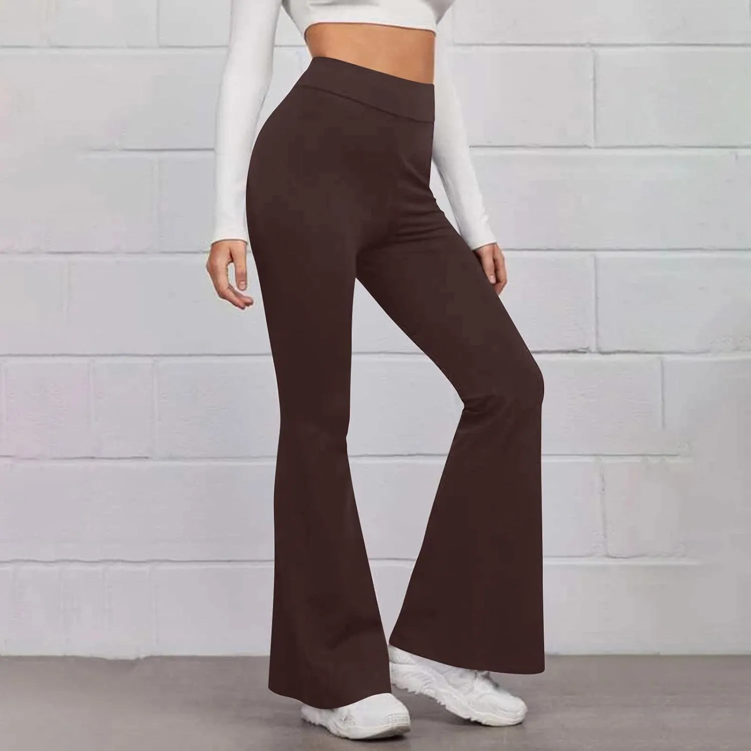 Flare Leggings for Women High Waist Tummy Control Yoga Pants Casual Boot Cut Wide Leg Workout Flared Trousers