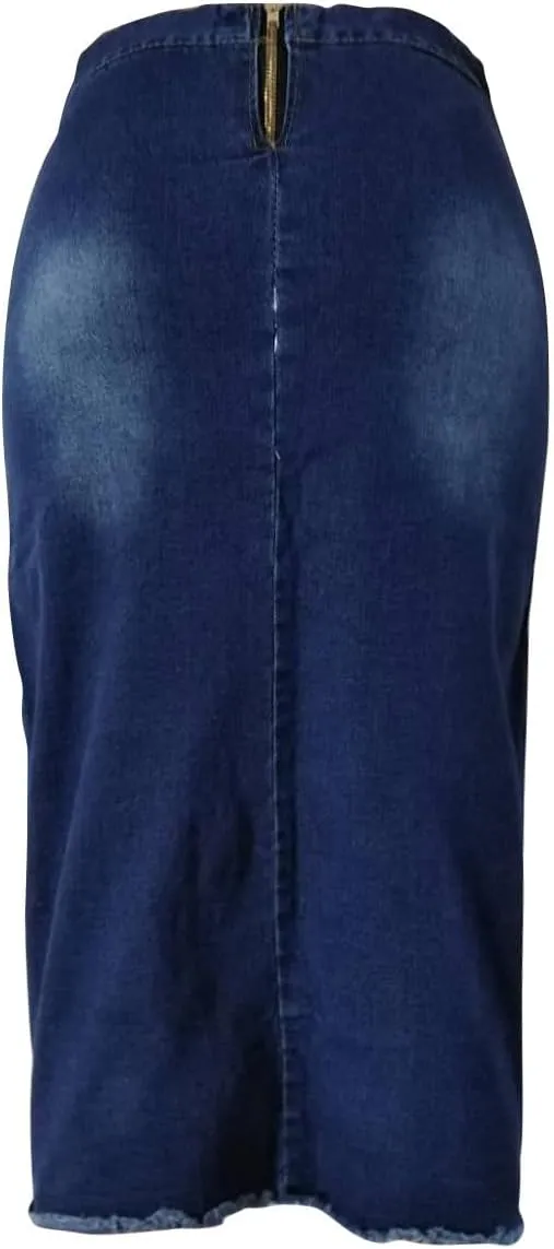 for Juniors Linen Denim Midi Knee High Western Pencil Skirts Women 2025