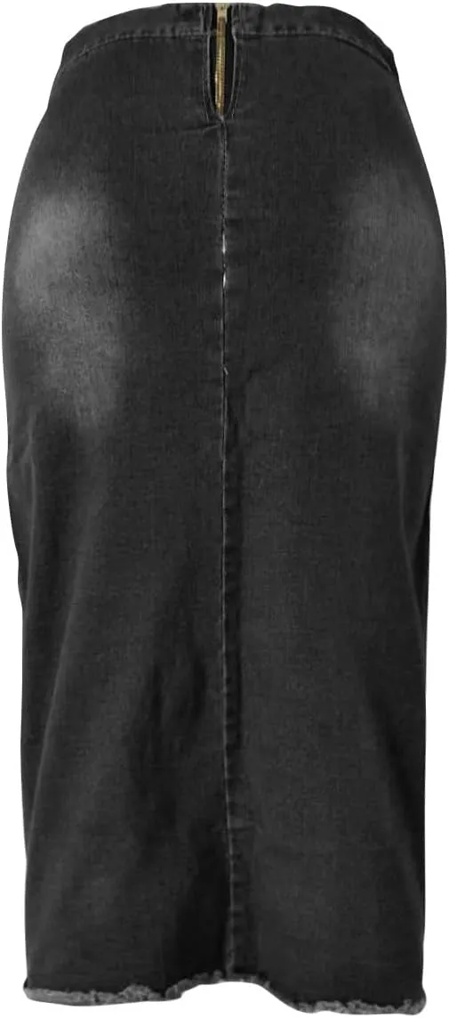 for Juniors Linen Denim Midi Knee High Western Pencil Skirts Women 2025