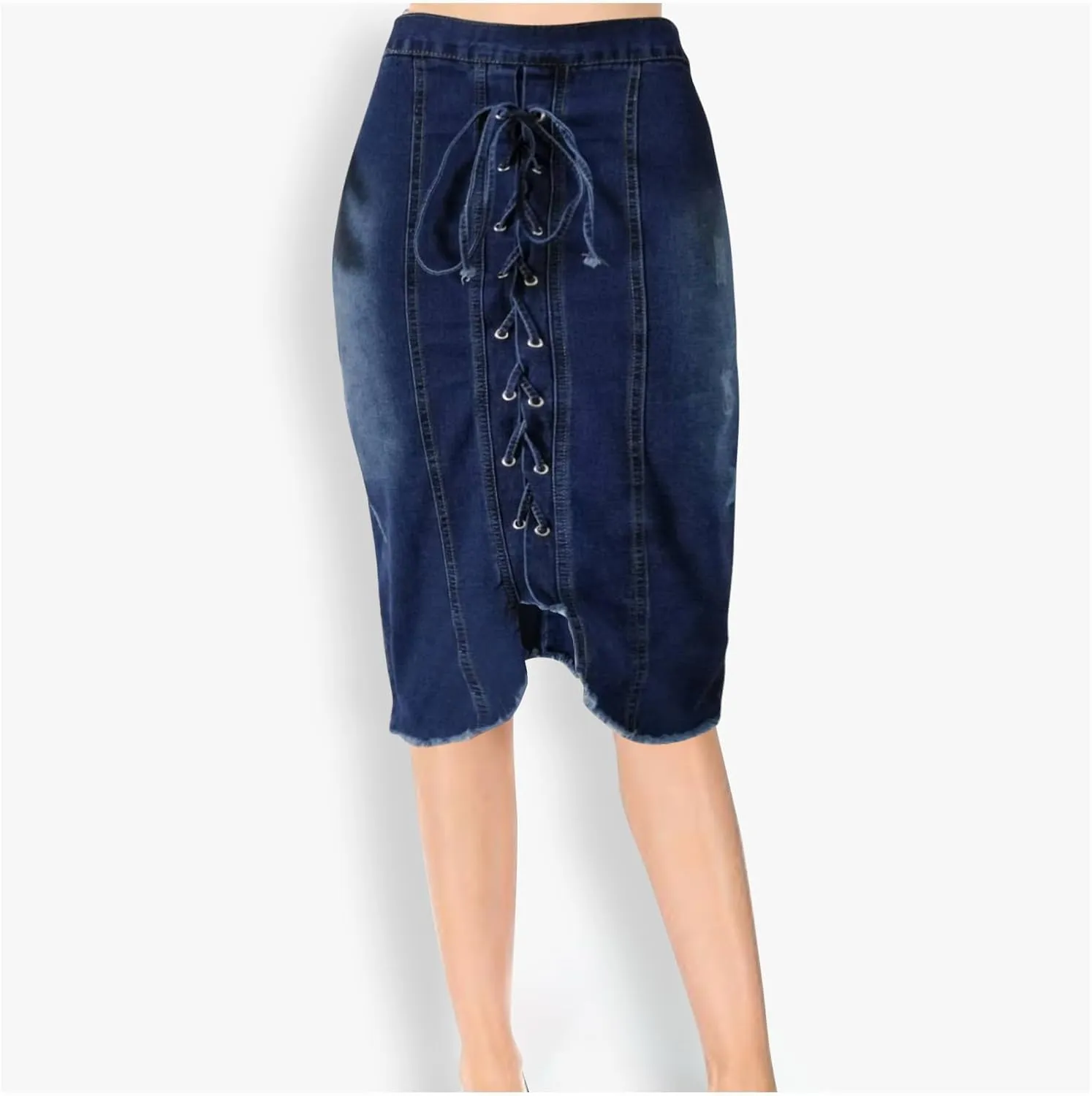 for Juniors Linen Denim Midi Knee High Western Pencil Skirts Women 2025