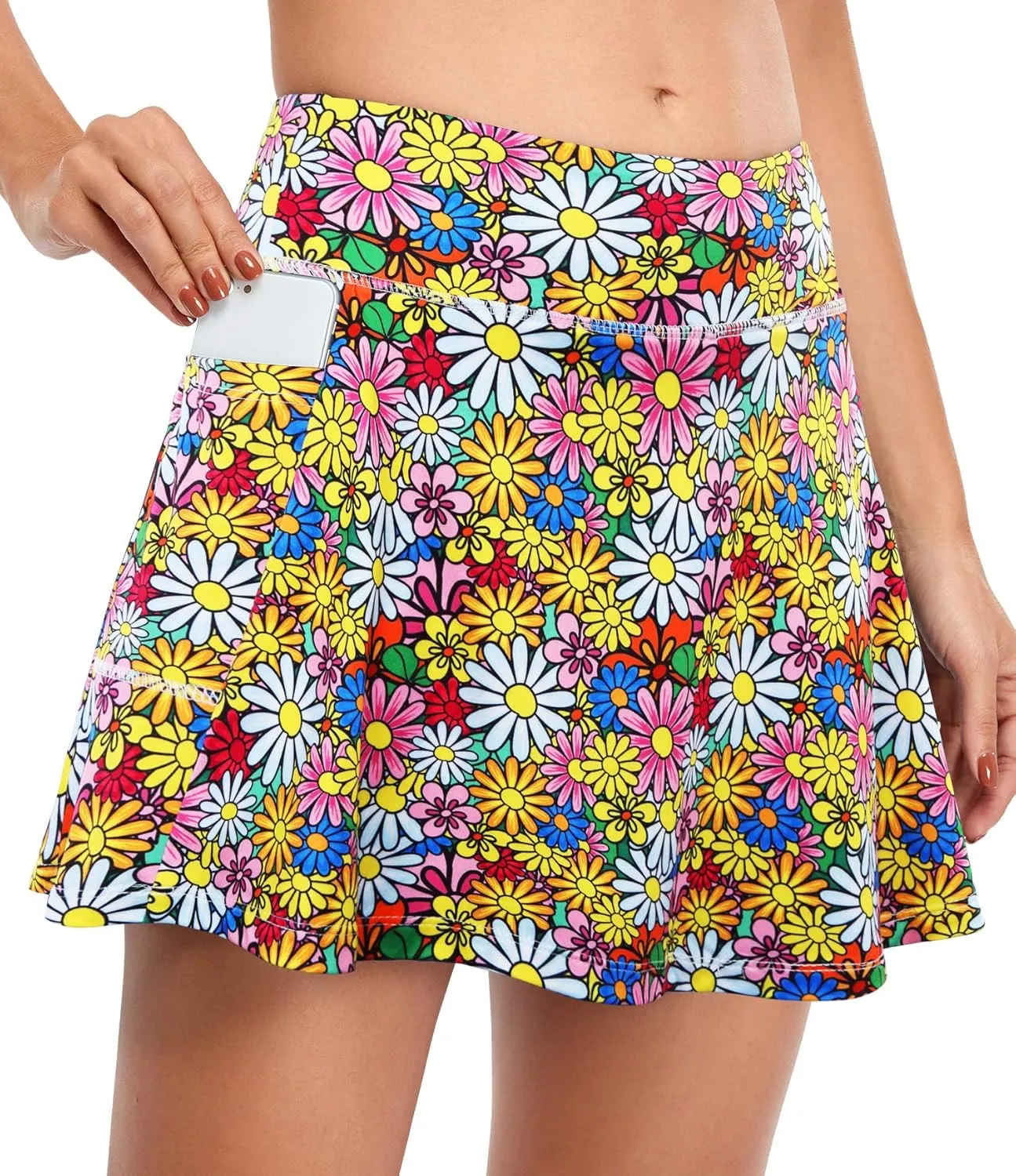 Fulbelle Tennis Skirts for Women Elastic Athletic Golf Skorts with Pockets