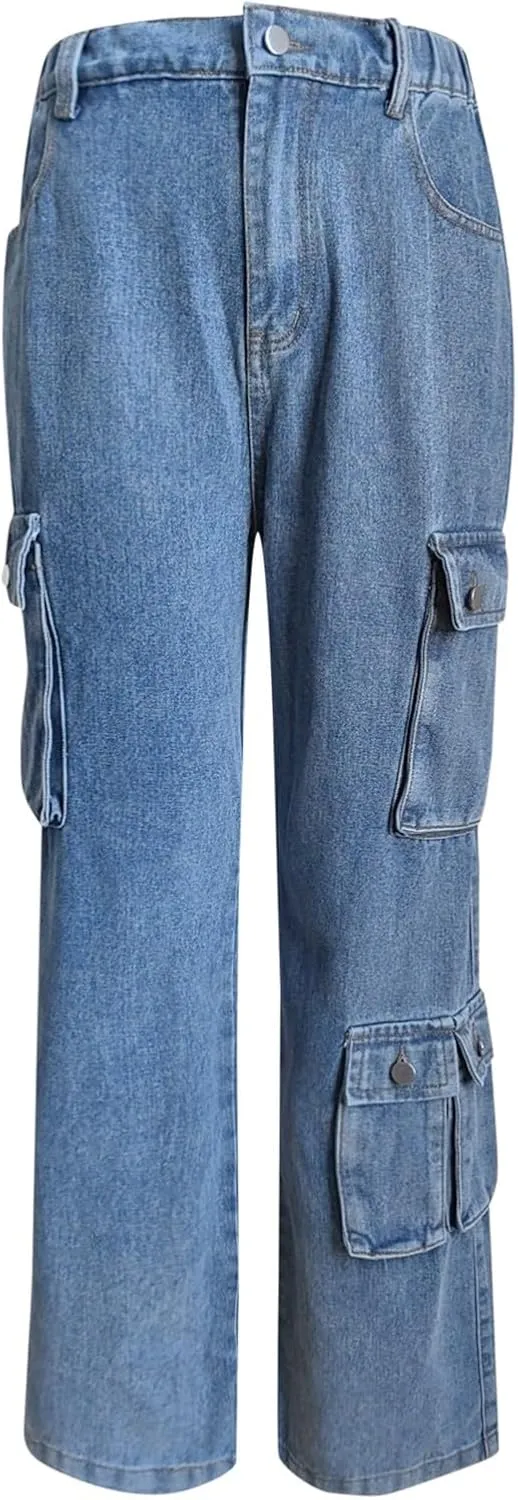 FZVYD Cargo Pants for Women High Waisted Casual Pants Work Pants Baggy Stretchy Wide Leg Streetwear Trousers with Pockets