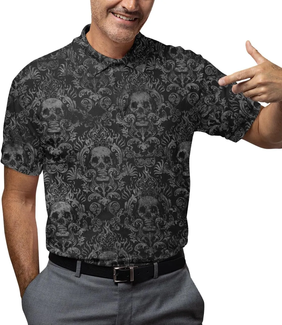 Golf Polo Shirts for Men Mens Polo Shirts Short Sleeve Button Up Shirt Men Casual Aloha Mens Shirts