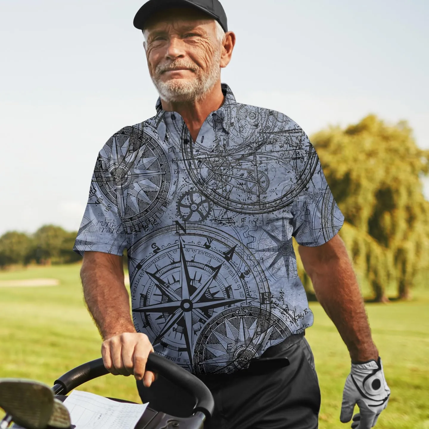 Golf Polo Shirts for Men Mens Polo Shirts Short Sleeve Button Up Shirt Men Casual Aloha Mens Shirts