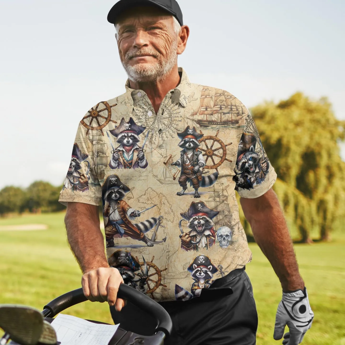 Golf Polo Shirts for Men Mens Polo Shirts Short Sleeve Button Up Shirt Men Casual Aloha Mens Shirts