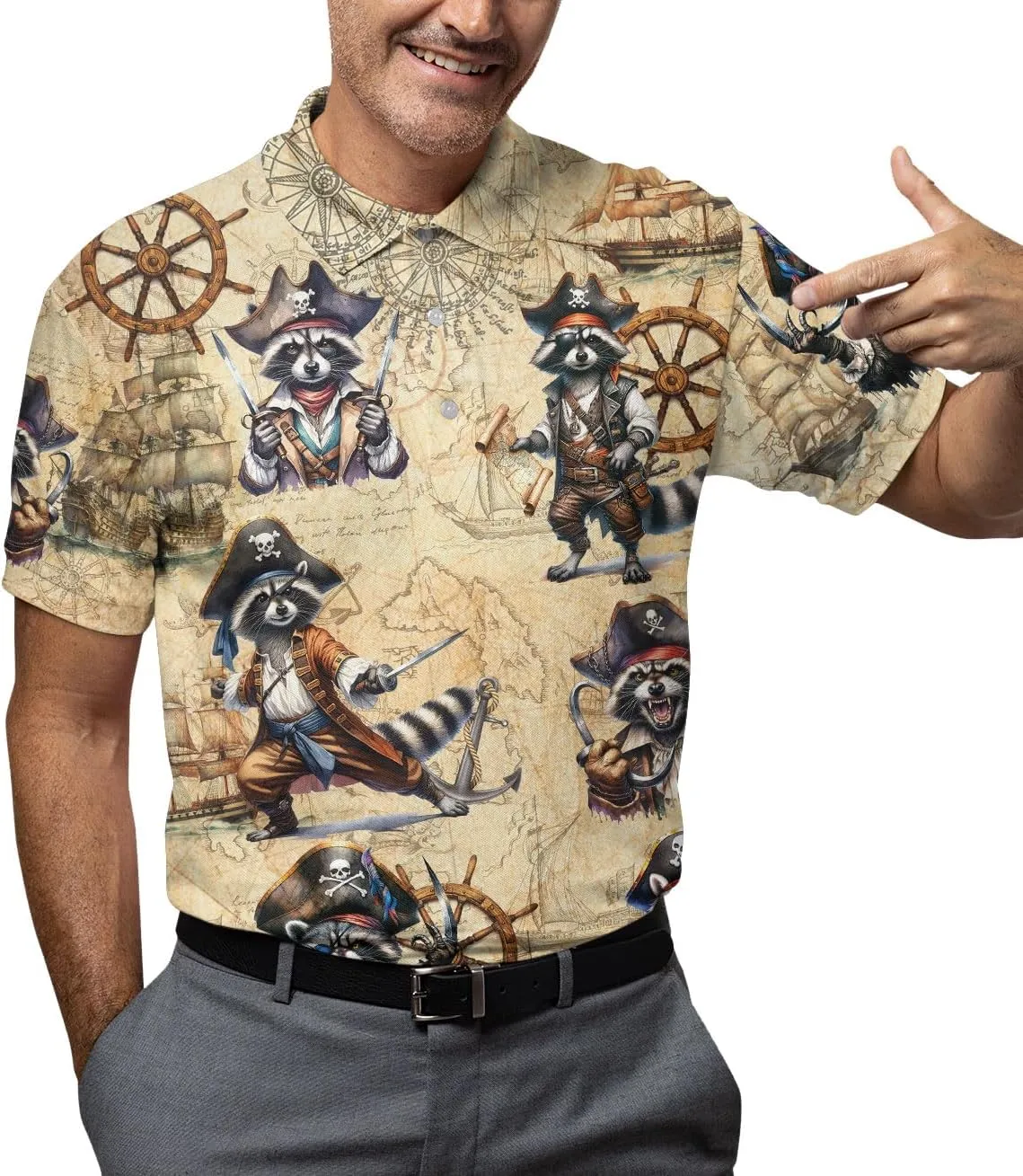 Golf Polo Shirts for Men Mens Polo Shirts Short Sleeve Button Up Shirt Men Casual Aloha Mens Shirts