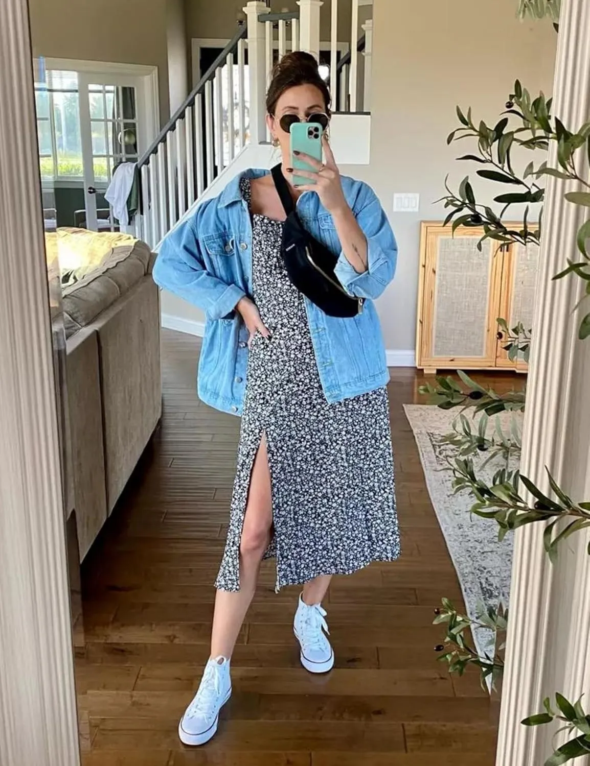 Gozoloma Women's Casual Loose Oversized Denim Jacket Long Sleeved Button Jean Jacket Coat Tops