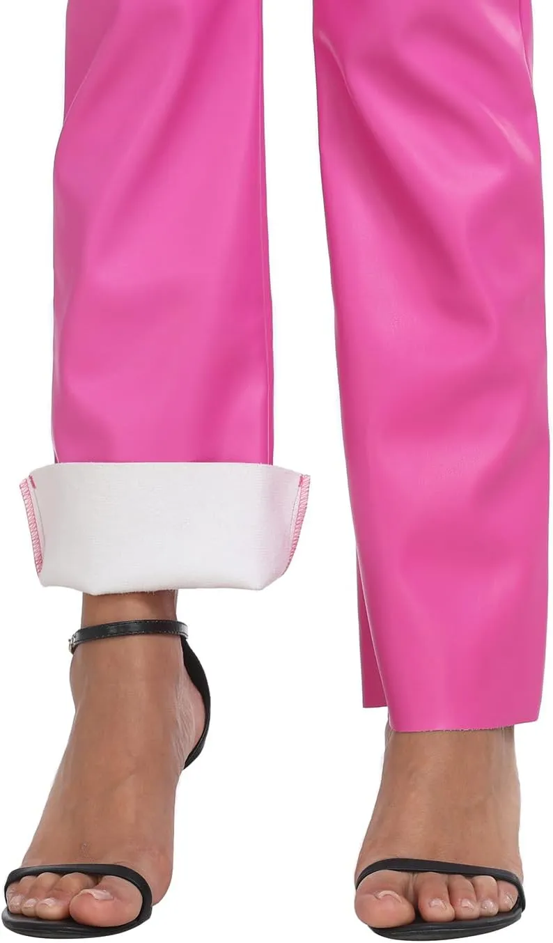 HDE Women's Faux Leather Pants High Waisted Straight Leg Trousers with Pockets