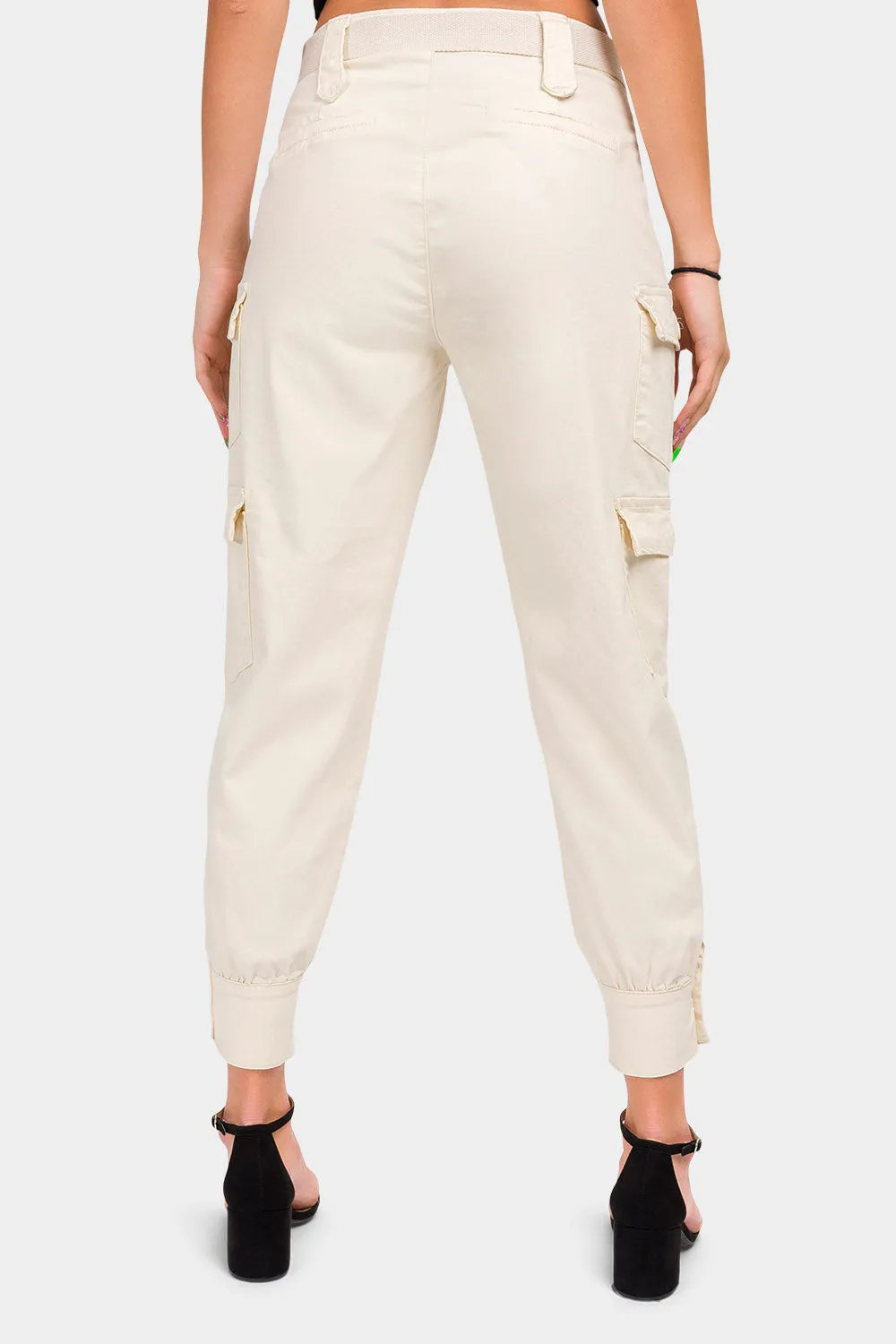 High Waist Cargo Pants with Belt