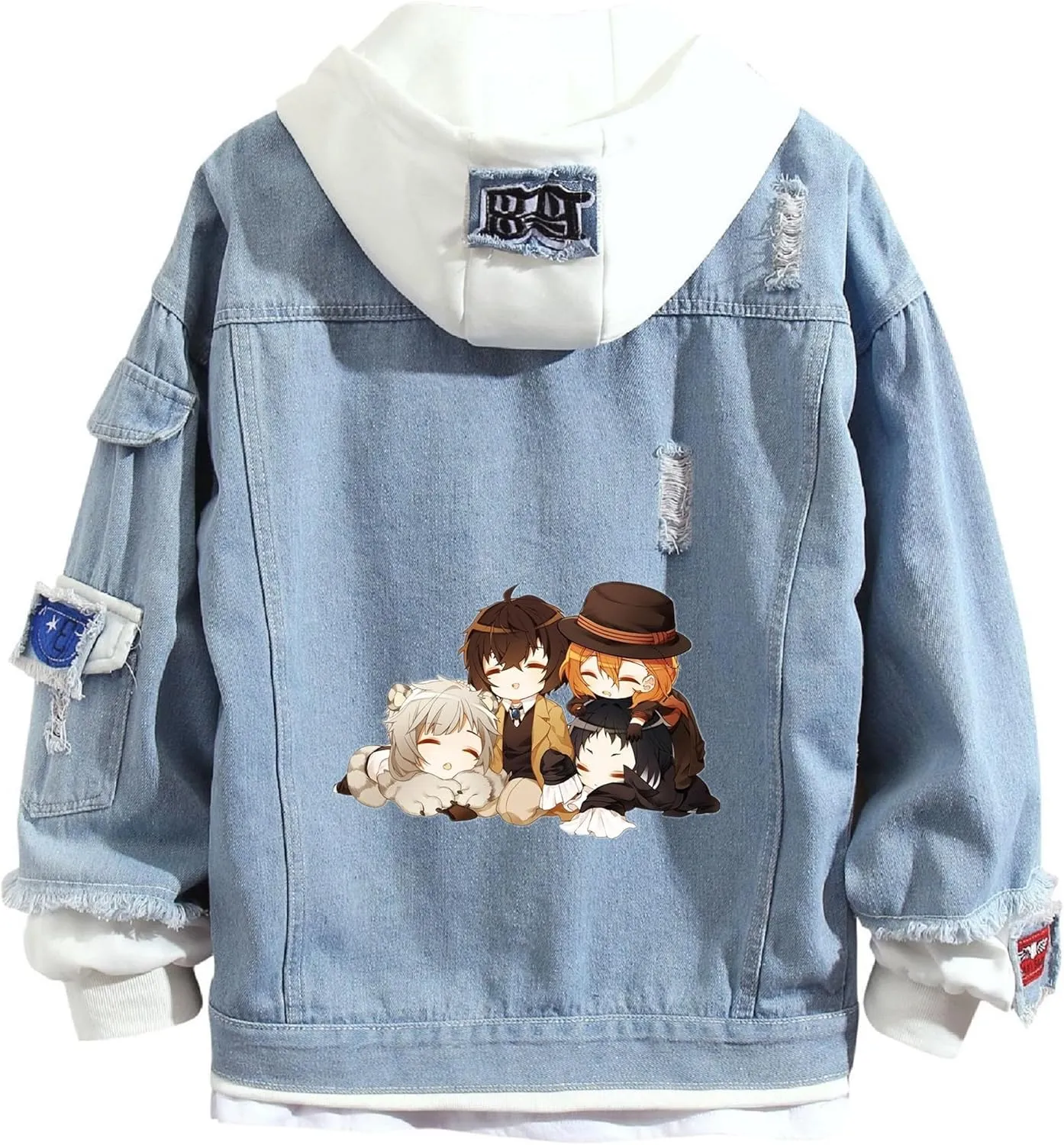 ISaikoy Anime Bungo Stray Dogs Denim Jacket Osamu Dazai Jeans Sweatshirt Sweater Hoodie Pullovers Fleeces Costume