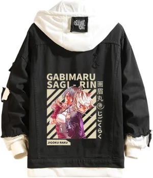 ISaikoy Anime Hells Paradise JigokuRaku Denim Jacket Long Sleeve Jeans Sweatshirt Sweater Hoodie
