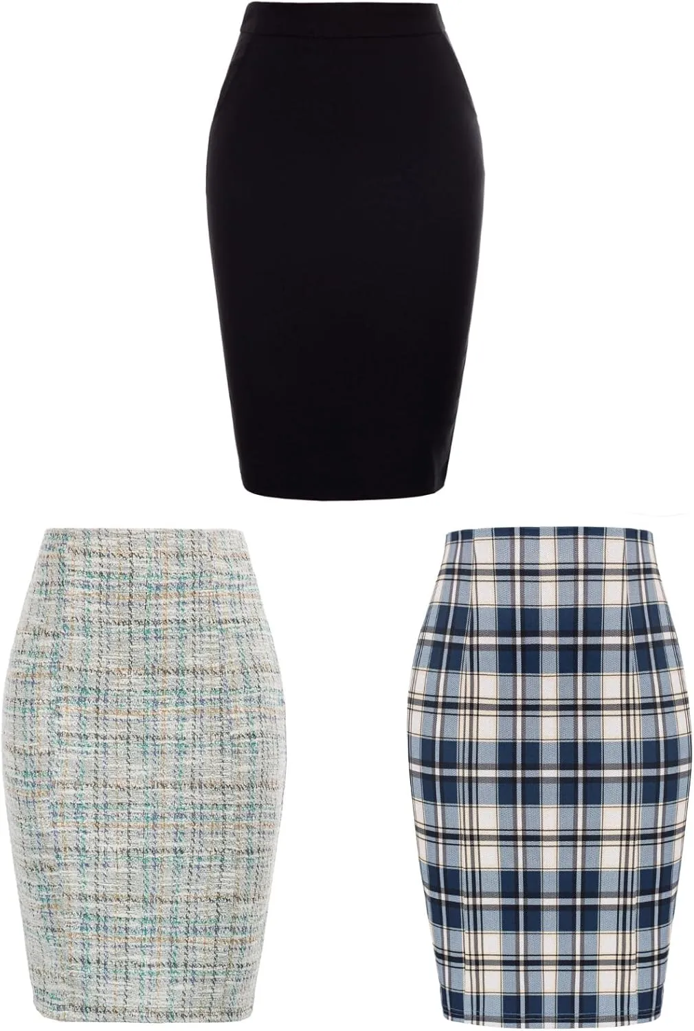 Kate Kasin Women 3 Piece Pencil Skirt
