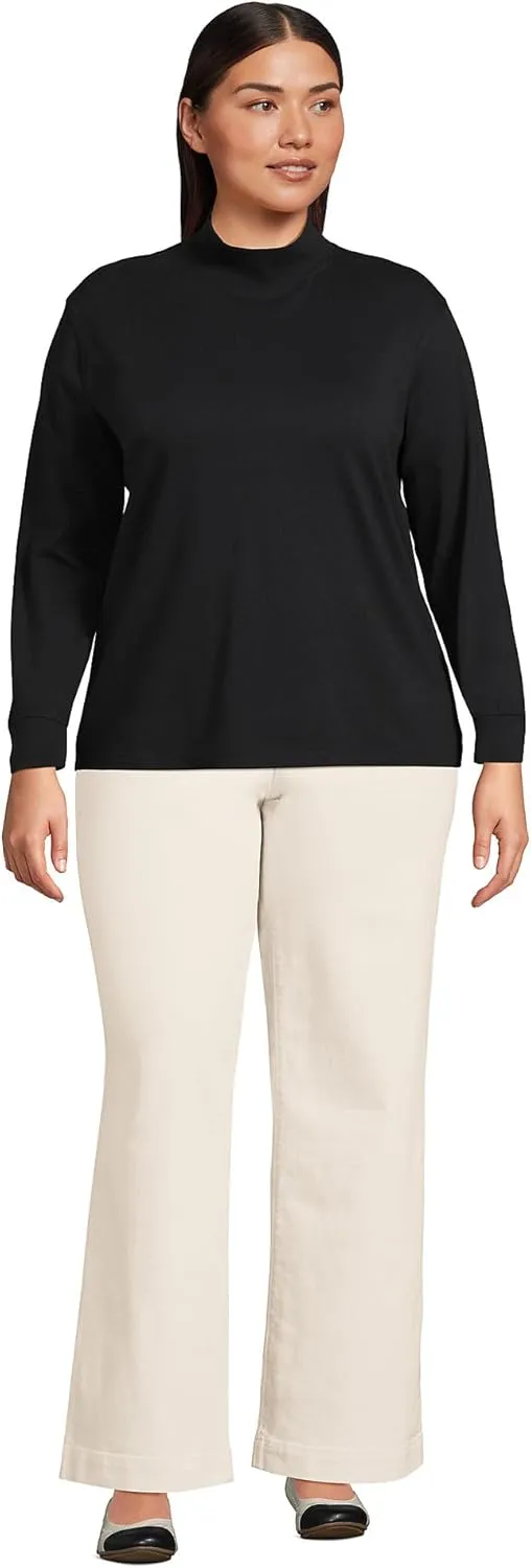 Lands' End Women's Plus Size Long Sleeve Super T Mock