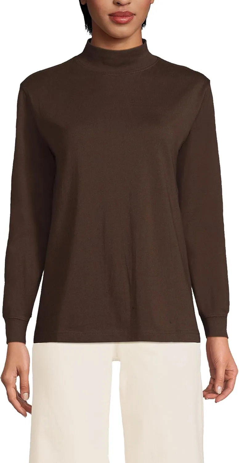 Lands' End Women's Plus Size Long Sleeve Super T Mock