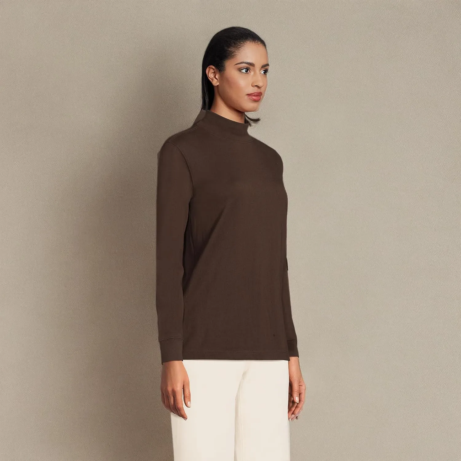 Lands' End Women's Plus Size Long Sleeve Super T Mock