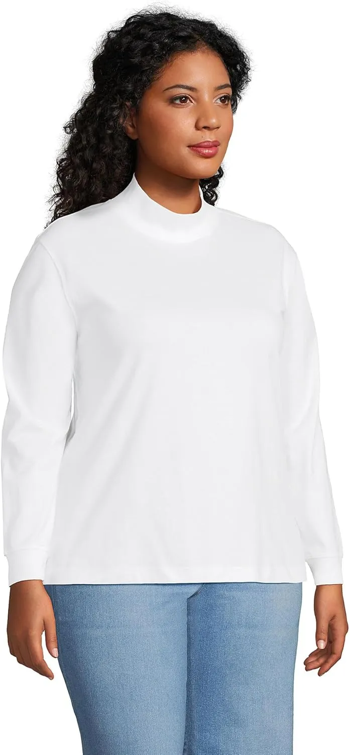 Lands' End Women's Plus Size Long Sleeve Super T Mock