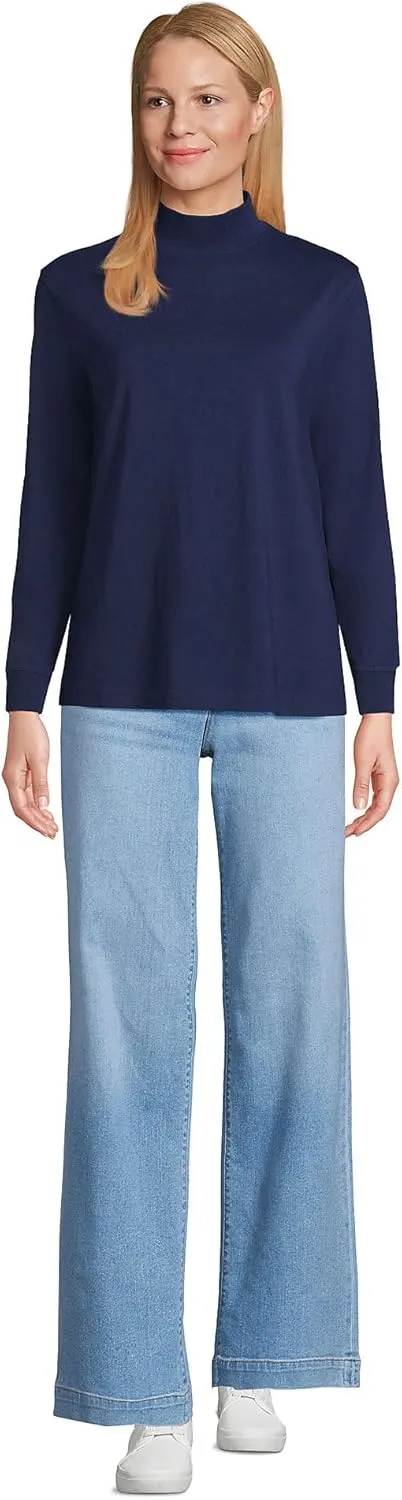 Lands' End Women's Plus Size Long Sleeve Super T Mock