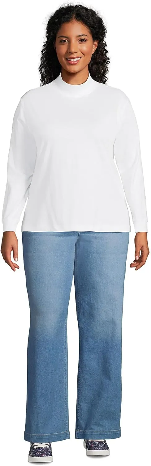 Lands' End Women's Plus Size Long Sleeve Super T Mock