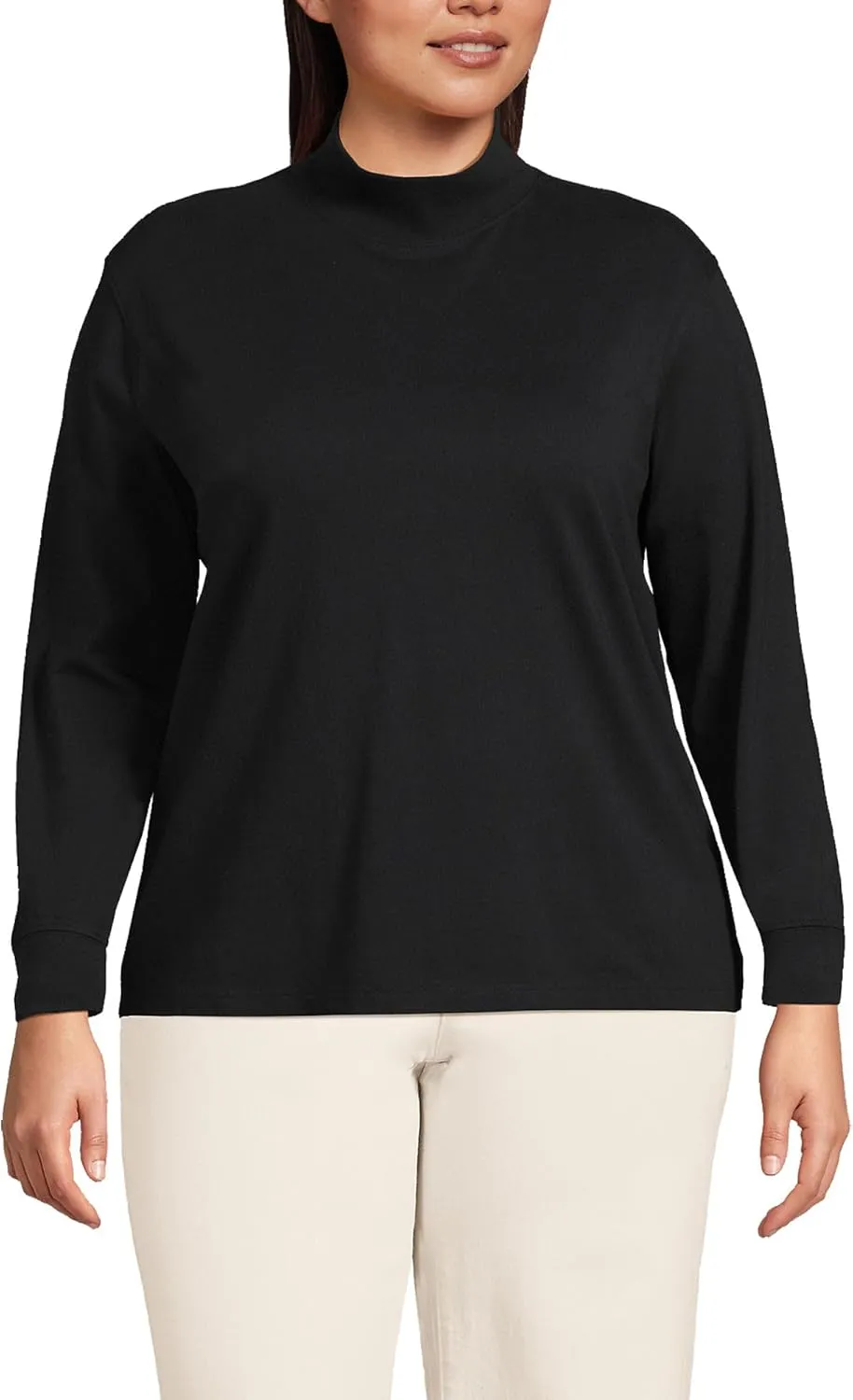 Lands' End Women's Plus Size Long Sleeve Super T Mock