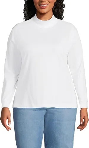 Lands' End Women's Plus Size Long Sleeve Super T Mock