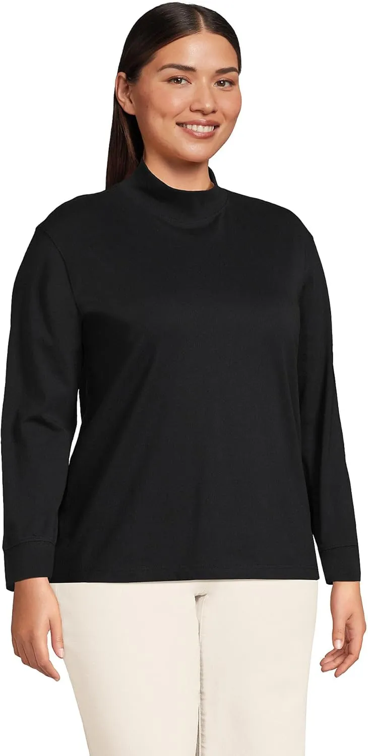 Lands' End Women's Plus Size Long Sleeve Super T Mock