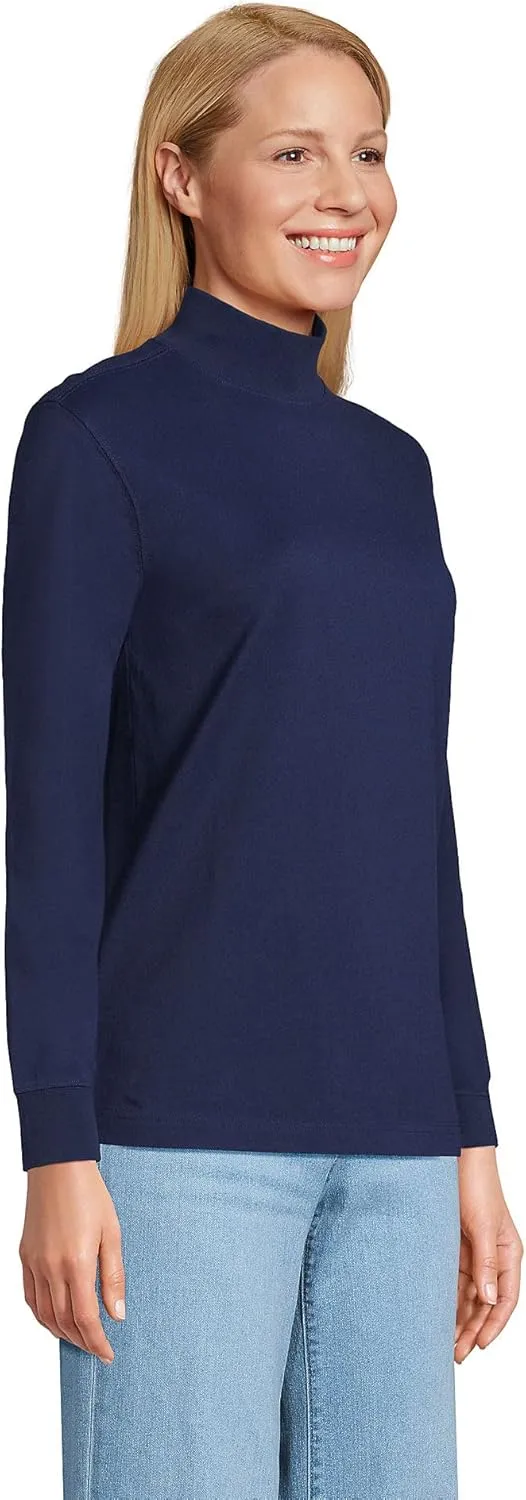 Lands' End Women's Plus Size Long Sleeve Super T Mock