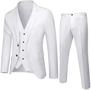 LCMTWX Men Suits Slim 3 Suit Business Wedding Party Jacket Vest & Pants Men Blazer Suit Pants For Men Men'S Casual Suits