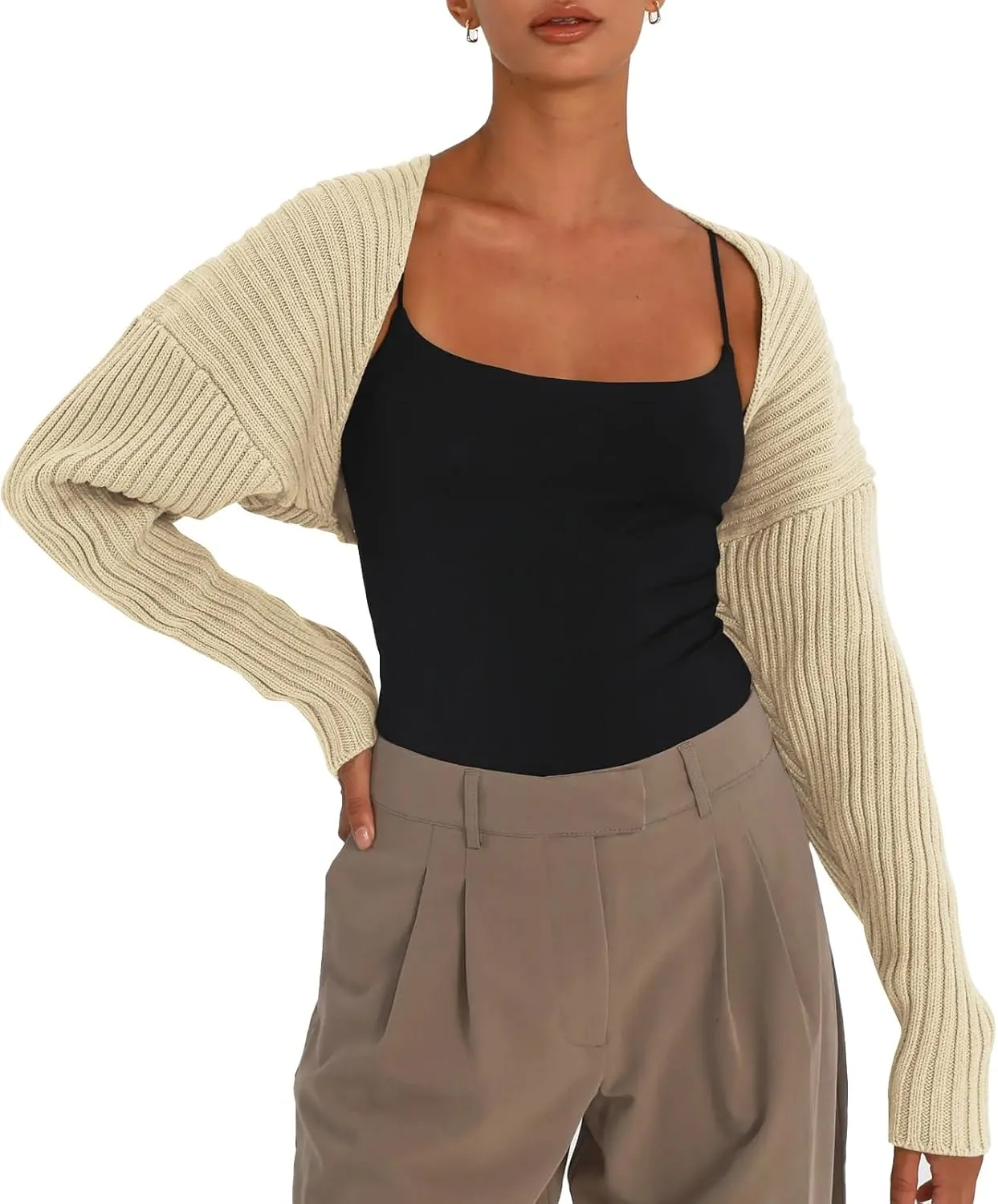 LILLUSORY Womens Crop Cardigans Sweater Bolero Shrug Y2K Cute Tops Fall Fashion Trendy Long Sleeve Outfit 2025
