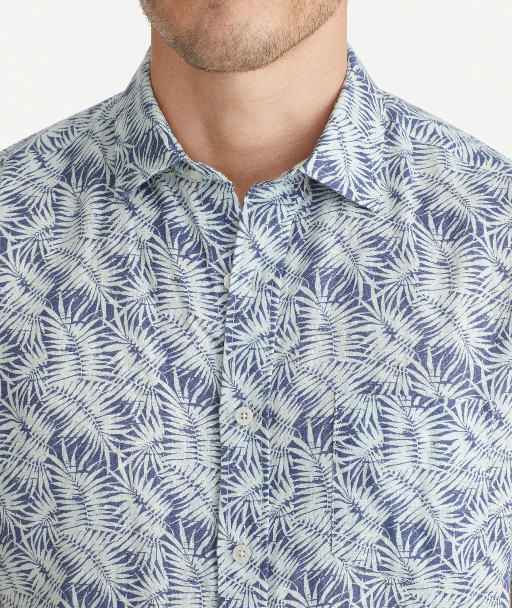 Linen Printed Short-Sleeve Driscoll Shirt - FINAL SALE