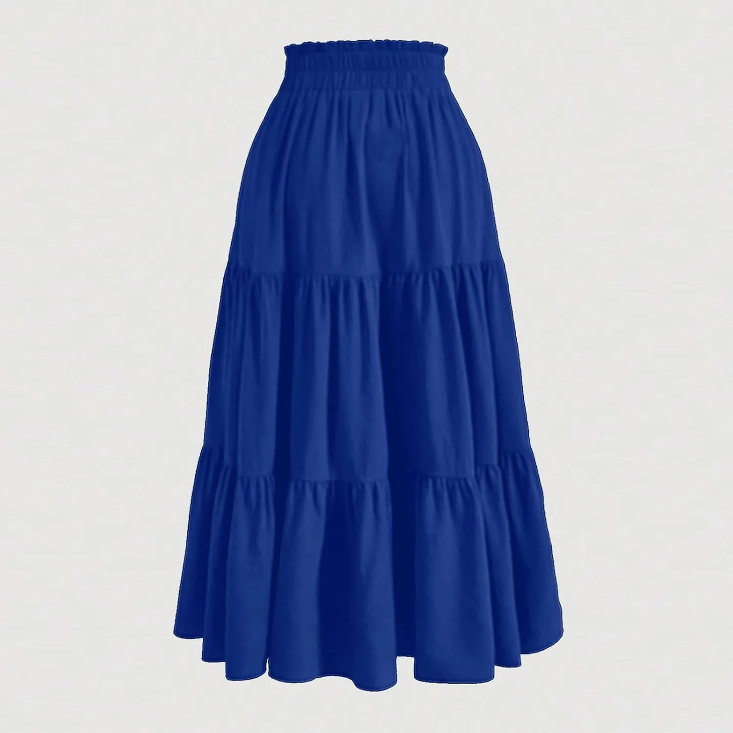 Long Skirts for Women Trendy Ruffle Floral Print Tiered Flowy Boho Skirts Comfy Drawstring Wrap Skirts
