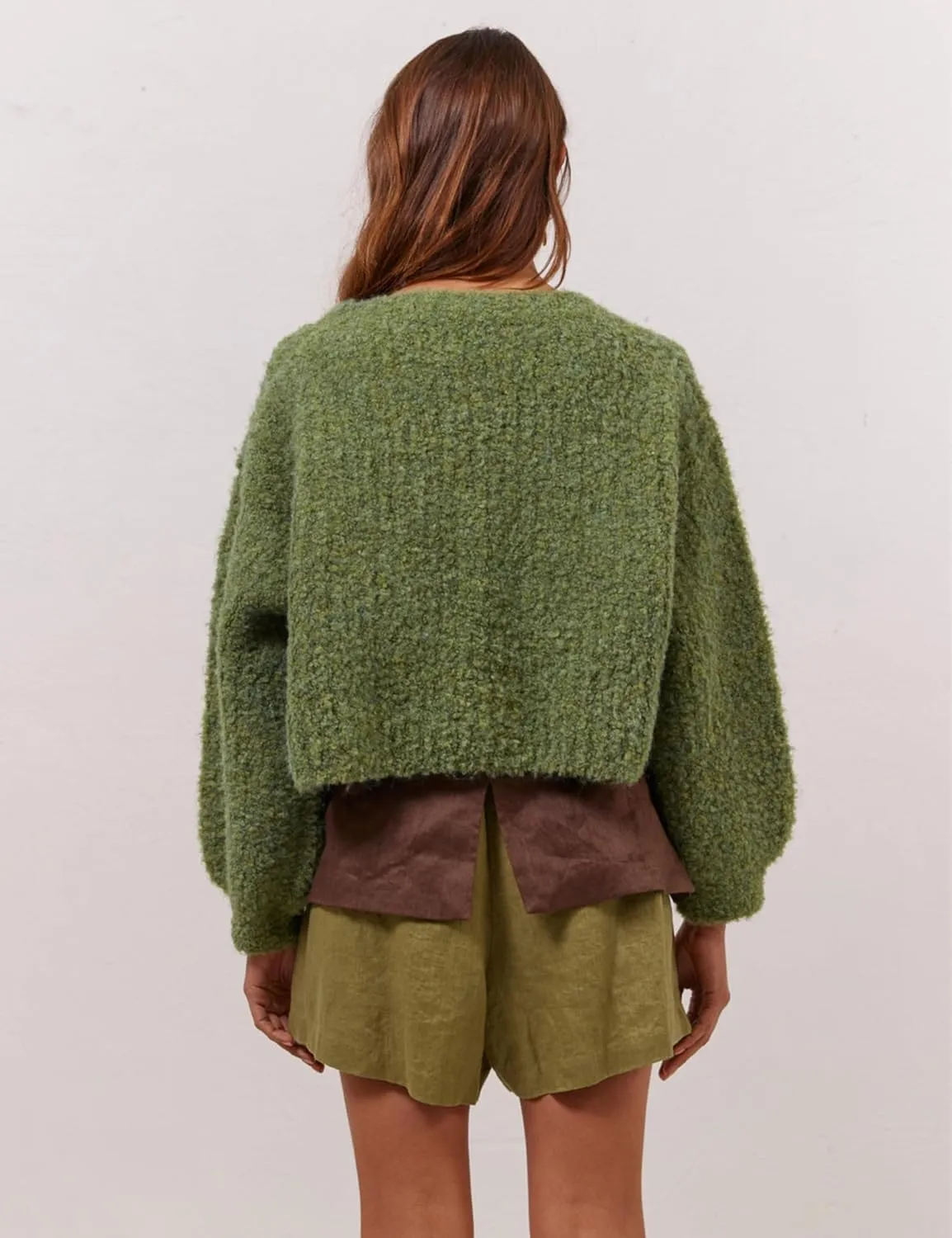 Lviefent Women Knit Cardigans Casual Open Front Button Down Long Sleeve Cropped Sweater Jacket Outwear
