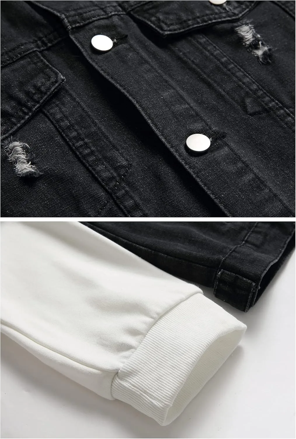 LZLER Hoodie Jean Jacket for Men,Casual Slim Fit Men's Denim Jacket with Hood