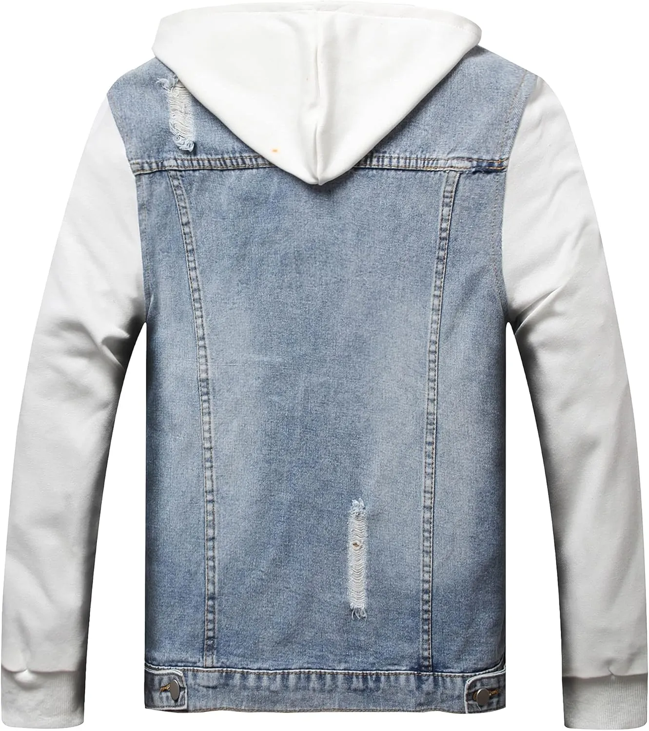 LZLER Hoodie Jean Jacket for Men,Casual Slim Fit Men's Denim Jacket with Hood